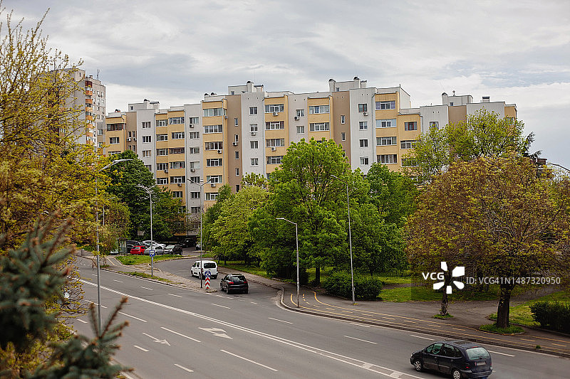 保加利亚布尔加斯市的翻新公寓楼图片素材