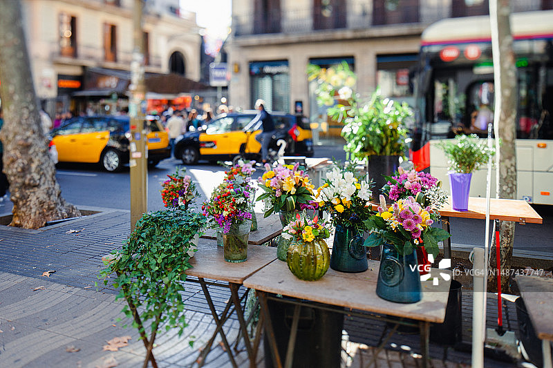 花店和出租车图片素材