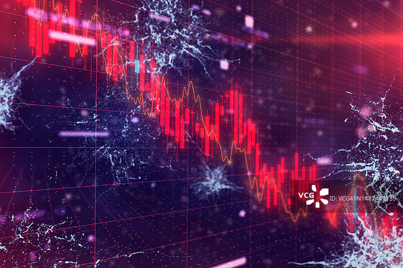 泡沫破裂与股价下跌图片素材