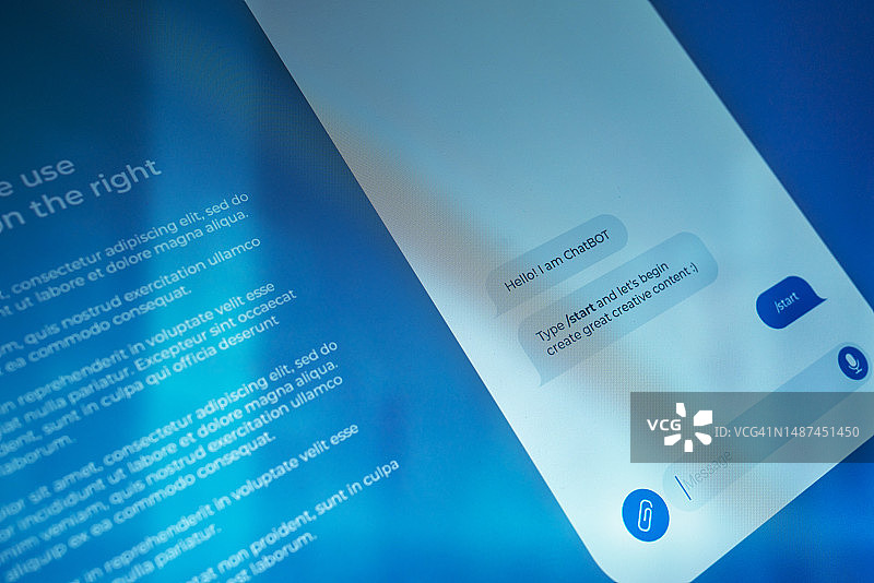 与聊天机器人开始对话图片素材