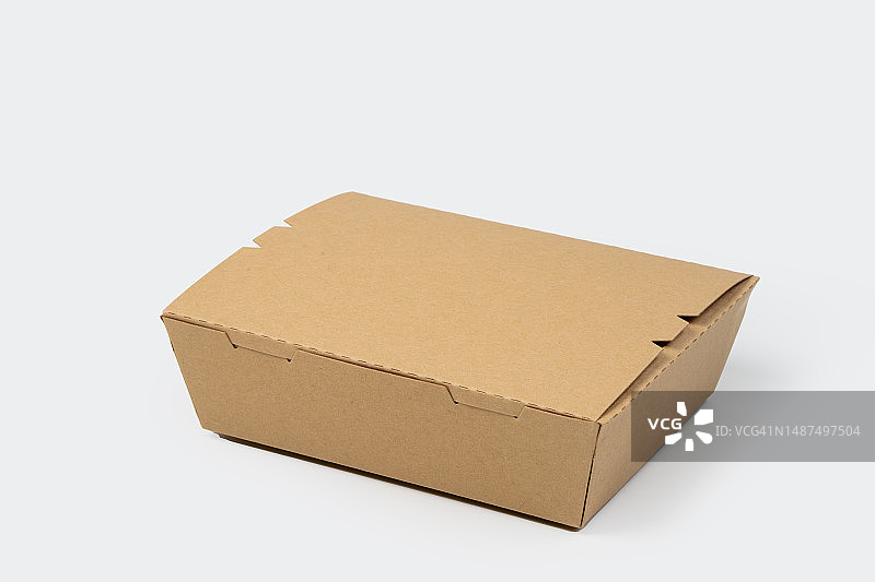 独立的牛皮纸汉堡盒样机侧视图图片素材
