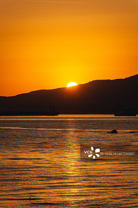 温哥华海岸日落图片素材