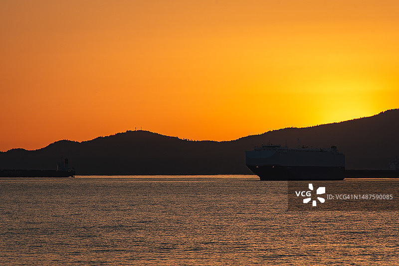 温哥华海岸日落图片素材