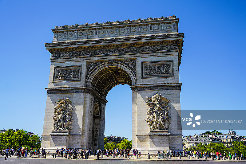 巴黎凯旋门日间景观图片素材