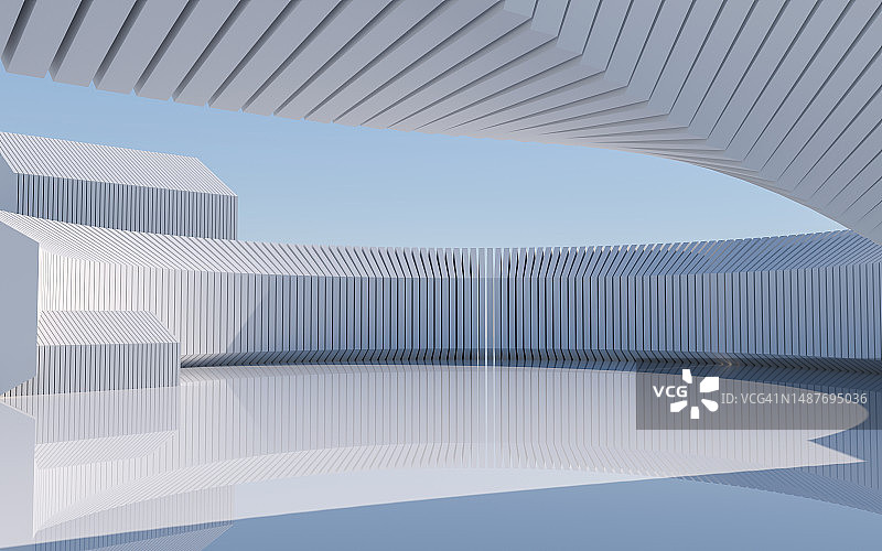 3D渲染建筑背景图片素材