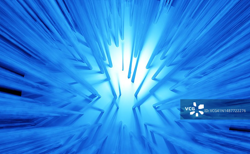 未来主义蓝色背景3D渲染图片素材