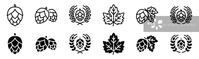 啤酒花图标矢量素材图片素材