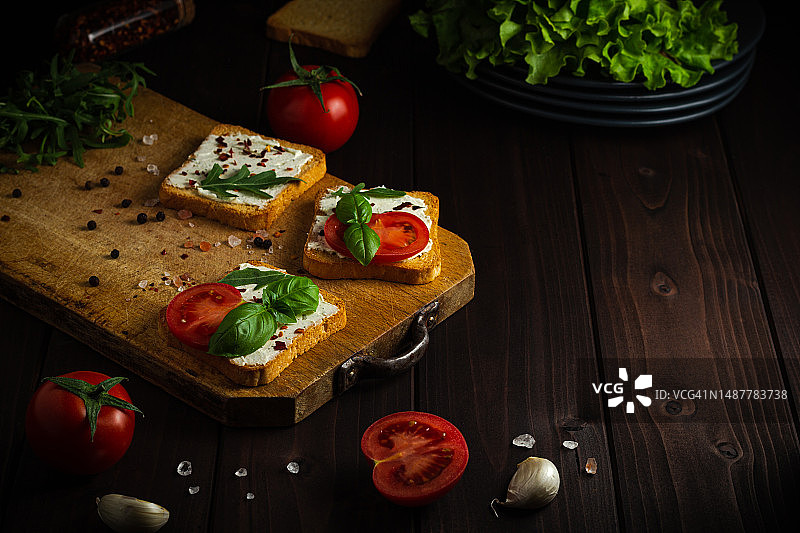 自制奶油奶酪三明治图片素材