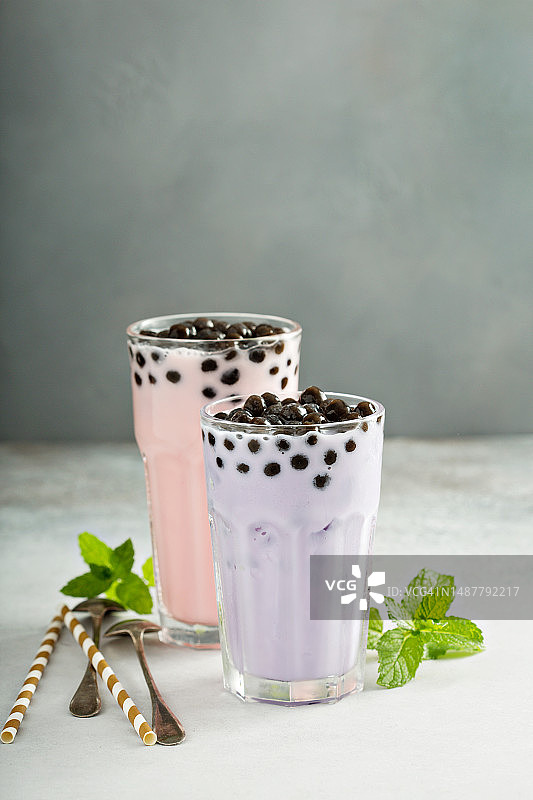 芋泥草莓奶茶饮品（美国）图片素材