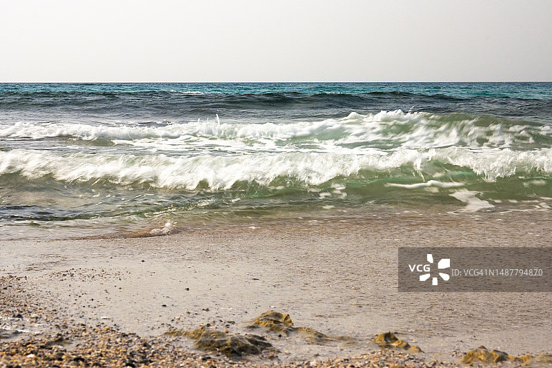 以色列纳哈里亚的晴空海景图片素材