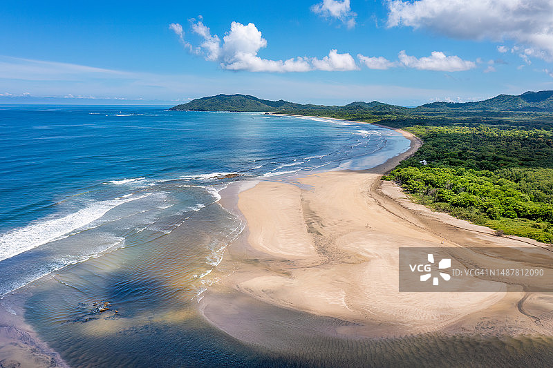 哥斯达黎加瓜纳卡斯特的塔马林多海滩和河口图片素材