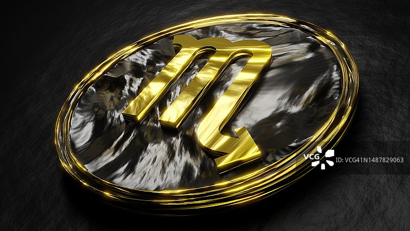 天蝎座占星符号（通用硬币）图片素材