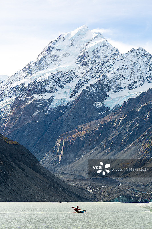 库克山与胡克湖图片素材