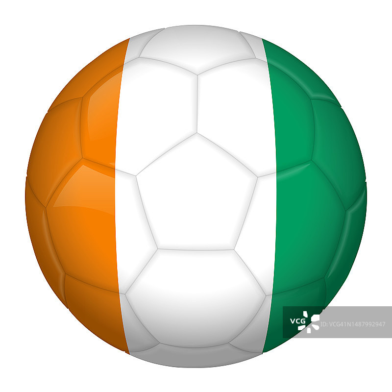 带有科特迪瓦国旗的足球或足球，冠军赛图标图片素材