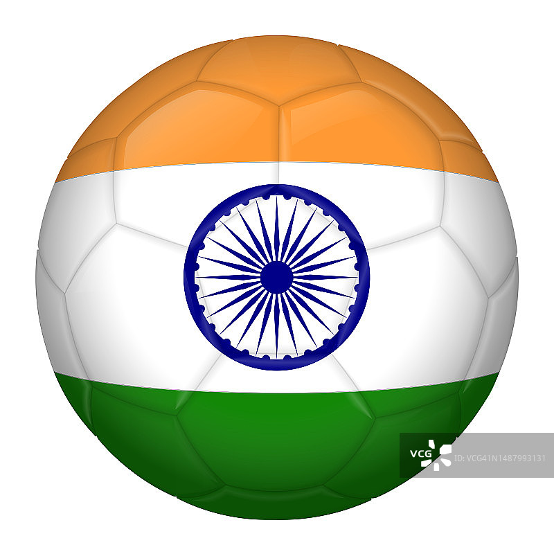 带有印度国旗标志的足球，用于锦标赛图片素材