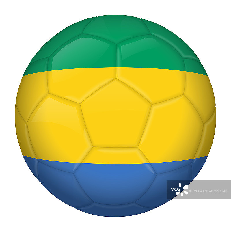 带有加蓬国旗的足球或足球，用于锦标赛图标图片素材