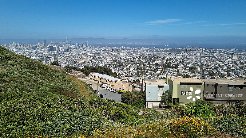 从双峰山看旧金山图片素材