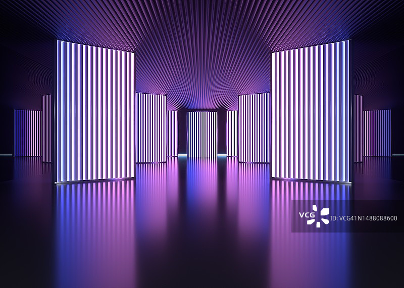 抽象的未来几何霓虹灯背景图片素材