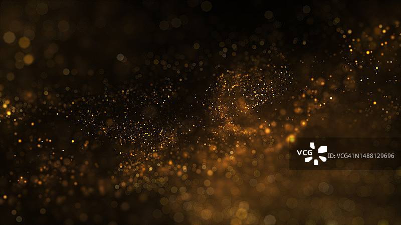金色模糊粒子，留白图片素材