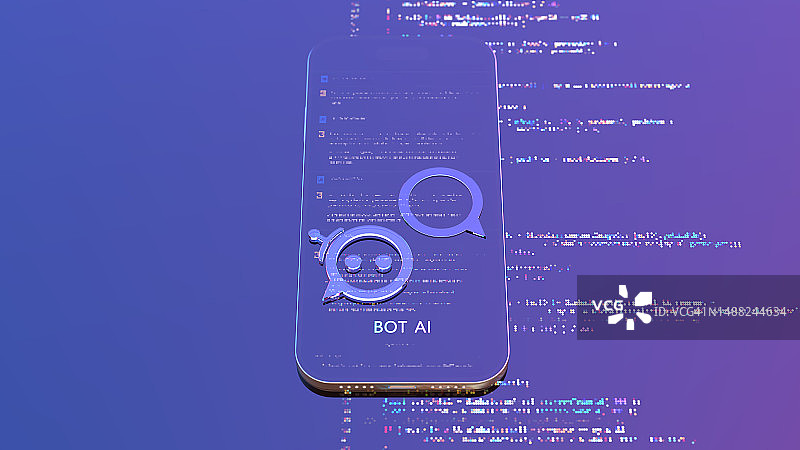 AI聊天机器人使用场景：人工智能聊天机器人概念图片素材