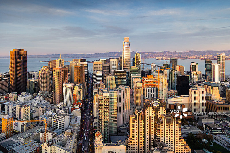 旧金山市区空中城市景观图片素材