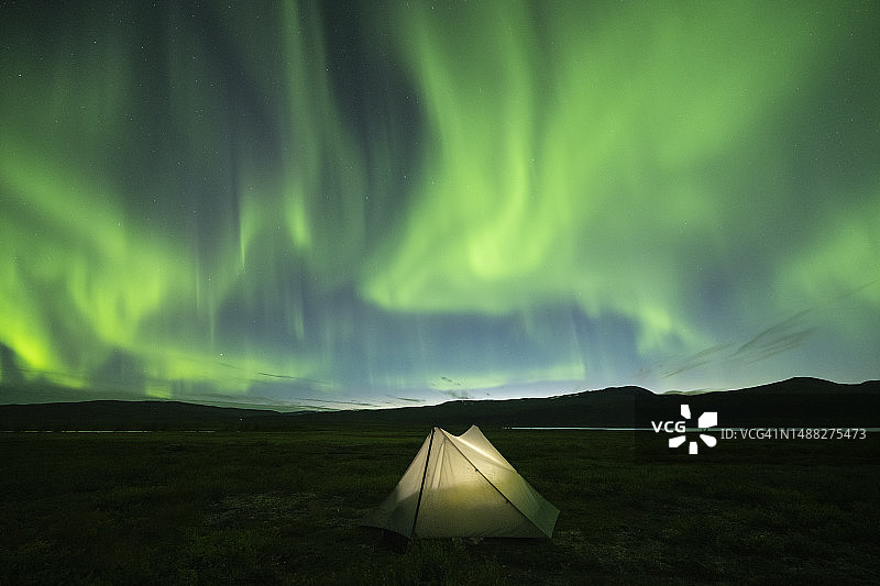 瑞典帕耶兰塔小径上的北极光图片素材