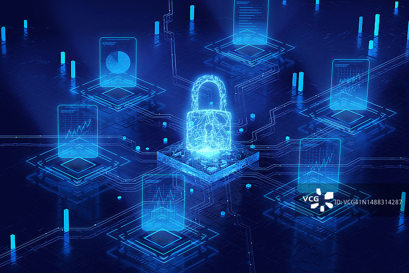 安全挂锁数据保护图片素材