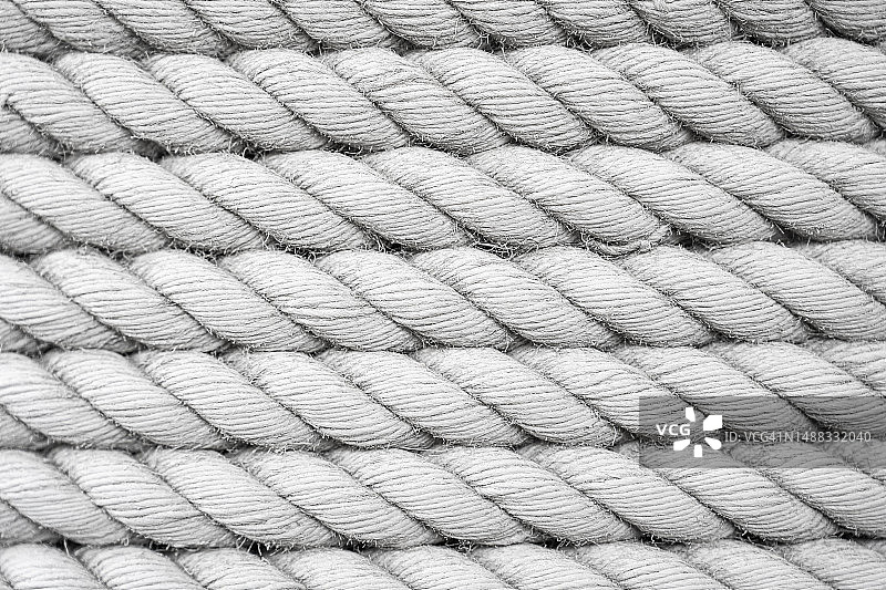 白色船用绳索纹理图像图片素材
