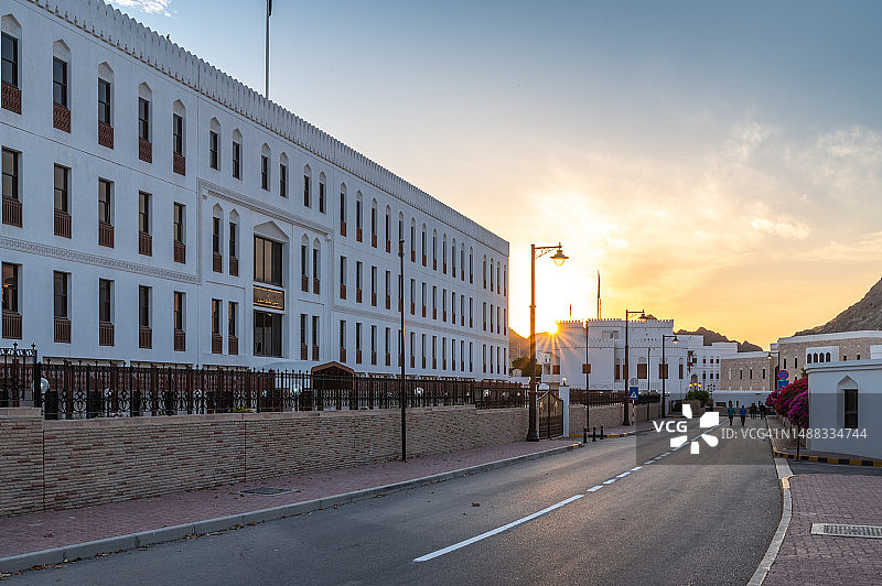 阿曼马斯喀特老城区的政府建筑图片素材