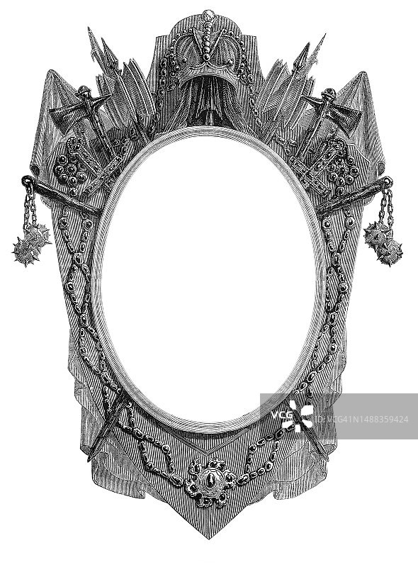 旧雕刻插图装饰装饰框图片素材