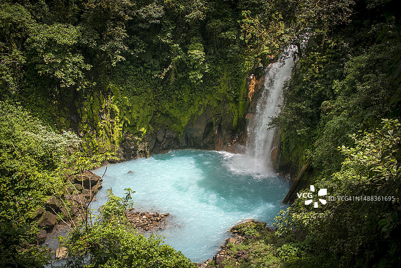 哥斯达黎加里约塞莱斯特瀑布图片素材