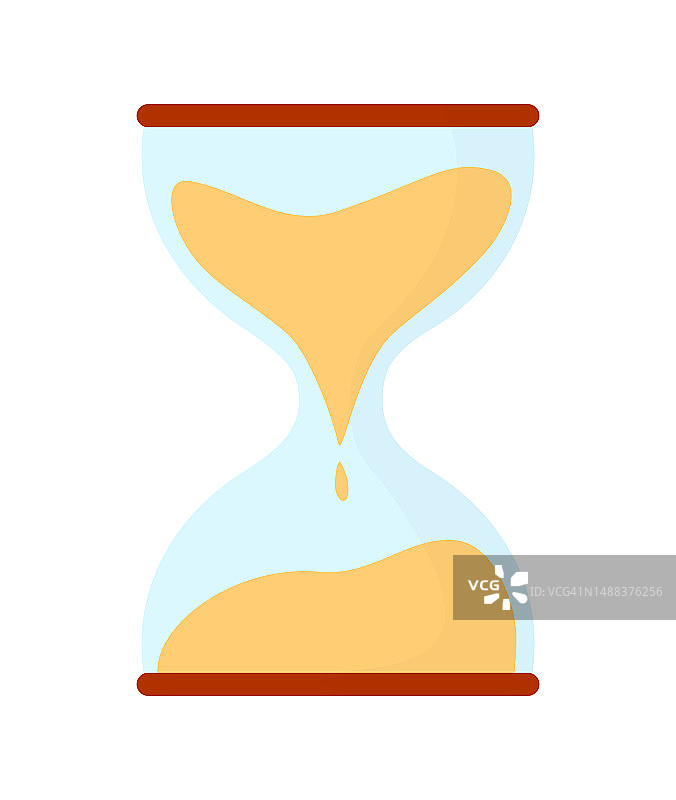 沙漏图标隔离矢量插图，时间计算概念图片素材