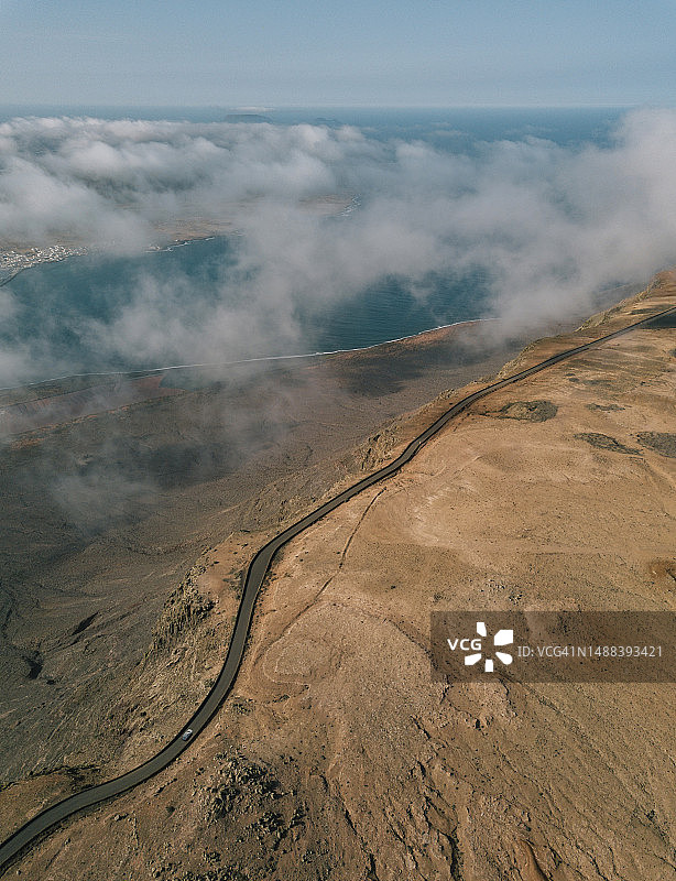 空旷的道路航拍景观图片素材