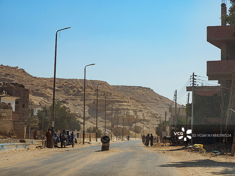 埃及伊斯梅和埃德夫之间的小镇图片素材