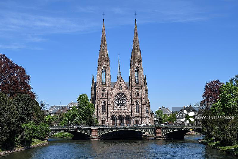 伊尔河畔圣保罗教堂，加尔文教教堂，斯特拉斯堡，下莱茵省，阿尔萨斯，法国图片素材