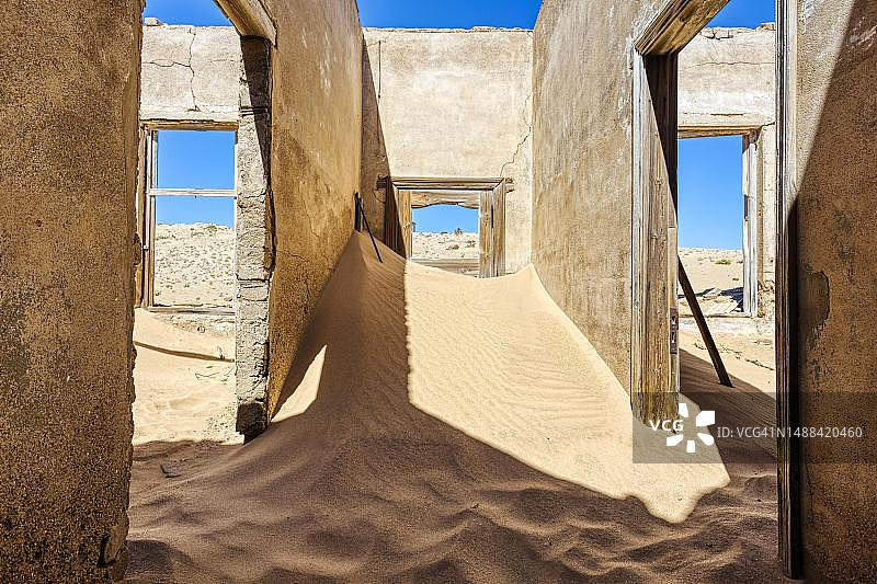 纳米比亚吕德里茨附近的科尔曼斯科普鬼镇遗址图片素材