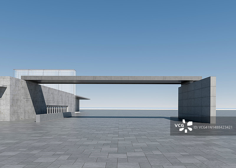 空荡荡的现代建筑大厅图片素材