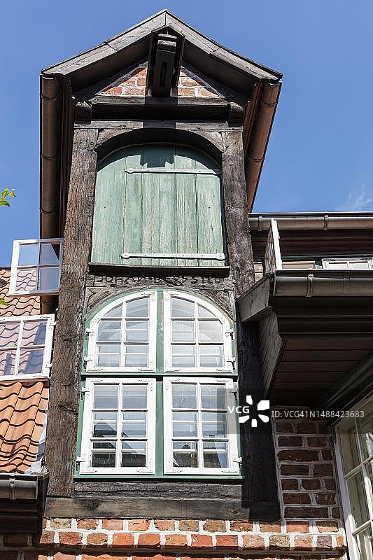 吕讷堡下萨克森的半木结构房屋，德国图片素材