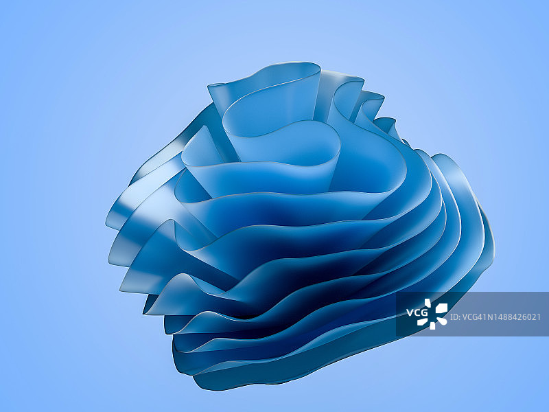 蓝色弯曲漩涡物体图片素材