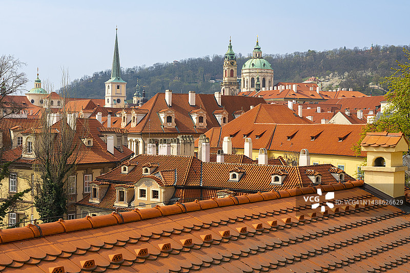 捷克共和国布拉格弗斯滕贝格花园的圣尼古拉斯教堂图片素材