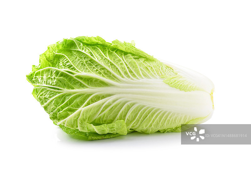 白色背景下的卷心菜特写图片素材