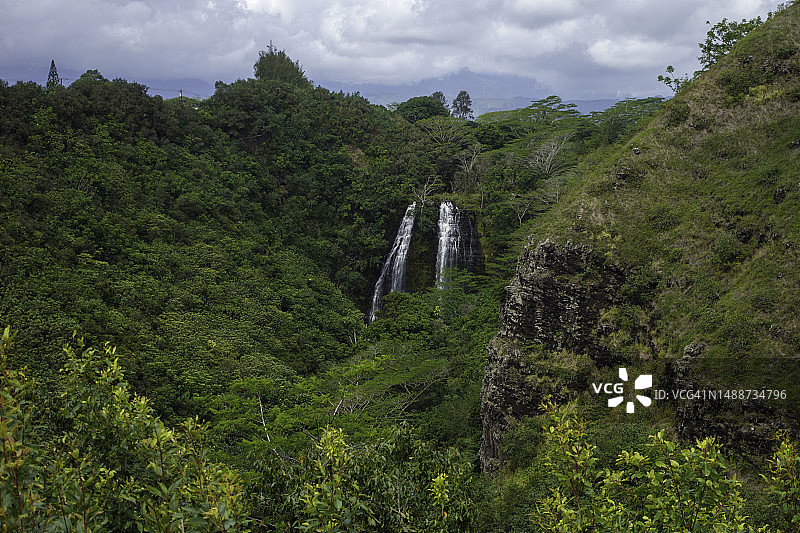 可爱岛的奥帕卡阿双瀑布图片素材