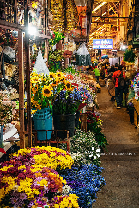 菲律宾碧瑶市的花店摊位图片素材