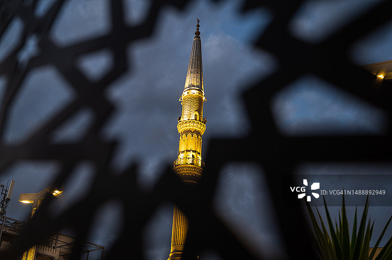 埃及开罗的侯赛因清真寺，Khan El-Khalili图片素材