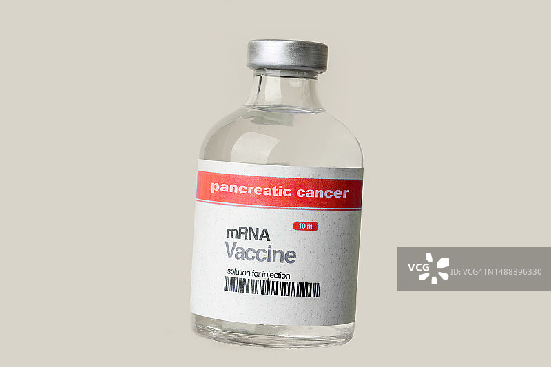 用于胰腺癌免疫疗法的mRNA疫苗瓶图片素材
