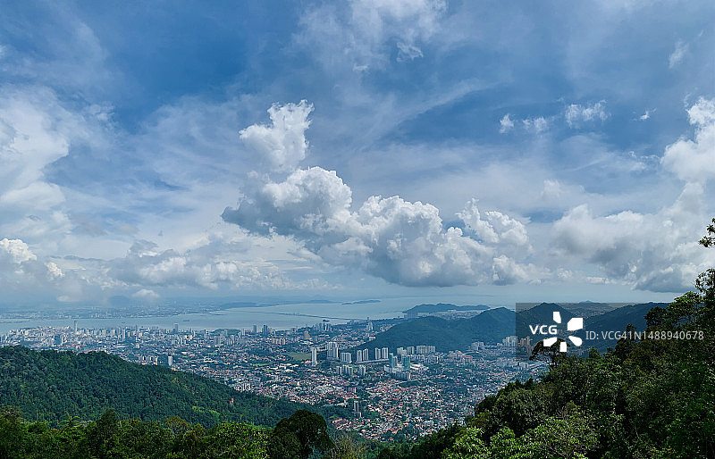 槟城的天空景观，马来西亚图片素材