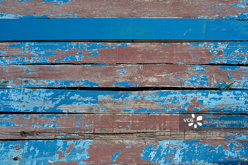 蓝色木桥特写图片素材