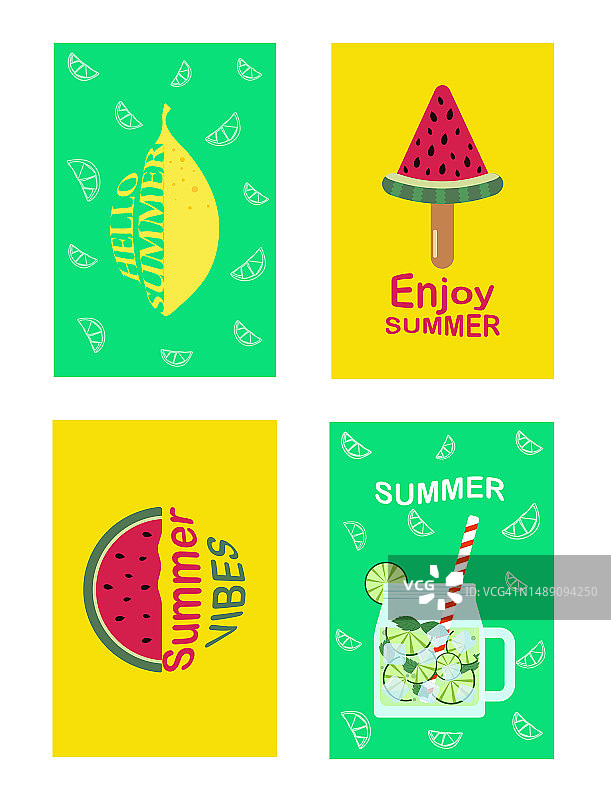 夏季主题派对海报设计模板，含夏季符号，适用于度假和周末图片素材