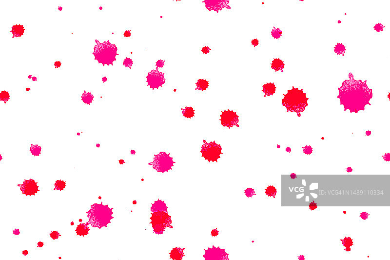 白色背景上的粉红色红色水彩斑点无缝图案图片素材