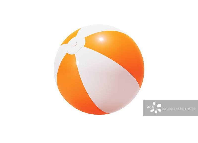 白色背景上的橙色沙滩球图片素材